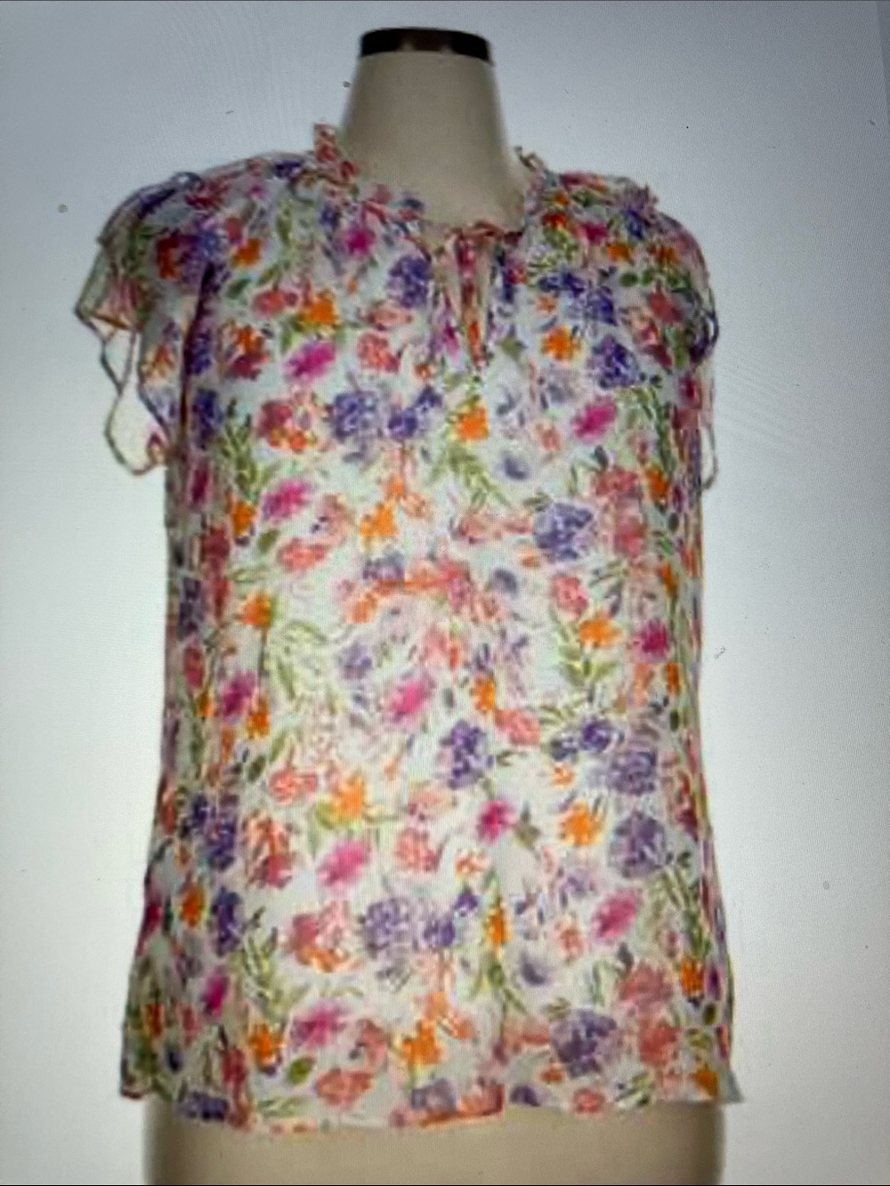 Tamara blouse chiffon floral cap sleeves